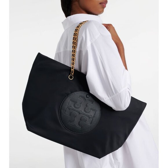 Tory Burch Ella Chain Tote Bag Black OS - Picture 2 of 16